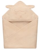 Lionelo Prosop de baie cu gluga din muselina 100 bumbac 80x80 cm bej deschis