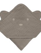 Lionelo Prosop de baie cu gluga din muselina 100 bumbac 80x80 cm bej inchis