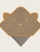 Lionelo Prosop de baie cu gluga din muselina 100 bumbac 80x80 cm bej inchis