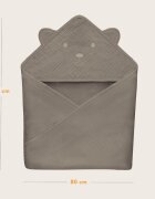 Lionelo Prosop de baie cu gluga din muselina 100 bumbac 80x80 cm bej inchis