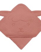 Lionelo Prosop de baie cu gluga din muselina 100 bumbac 80x80 cm rosu