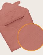 Lionelo Prosop de baie cu gluga din muselina 100 bumbac 80x80 cm rosu