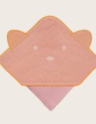 Lionelo Prosop de baie cu gluga din muselina 100 bumbac 80x80 cm roz