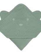 Lionelo Prosop de baie cu gluga din muselina 100 bumbac 80x80 cm verde