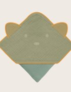Lionelo Prosop de baie cu gluga din muselina 100 bumbac 80x80 cm verde