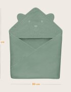Lionelo Prosop de baie cu gluga din muselina 100 bumbac 80x80 cm verde