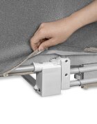 Lionelo Protectie laterala pat Lora Gri pliabila sistem de blocare StandSafe geanta de transport inclusa
