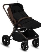 Lionelo Sac de iarna Oli Negru pentru carucior landou sau scaun auto 101x45 cm impermeabil rezistent pana la -20 grade extensibil