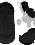 Lionelo Sac de iarna Oli Negru pentru carucior landou sau scaun auto 101x45 cm impermeabil rezistent pana la -20 grade extensibil