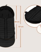 Lionelo Sac de iarna Oli Negru pentru carucior landou sau scaun auto 101x45 cm impermeabil rezistent pana la -20 grade extensibil