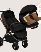 Lionelo Sac de iarna Oli Negru pentru carucior landou sau scaun auto 101x45 cm impermeabil rezistent pana la -20 grade extensibil