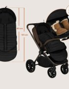 Lionelo Sac de iarna Oli Negru pentru carucior landou sau scaun auto 101x45 cm impermeabil rezistent pana la -20 grade extensibil