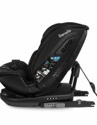 Lionelo Scaun auto Bastiaan RWF Negru i-Size pozitie de somn protectie laterala rotire 360 grade 0-36 kg cu isofix si centura Top Tether conform cu standardul european de securitate ECE R129