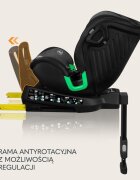 Lionelo Scaun auto Harmony i-Size rotire 360 grade 0-36 kg 40-150 cm cu isofix gri inchis