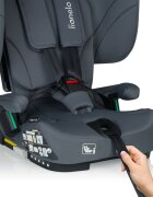 Lionelo Scaun auto Nelly Gri pliabil i-Size 76-150 cm tetiera reglabila in 15 pozitii spatar reglabil in 4 pozitii sisteme Isofix si Top Tether conform cu ECE R129