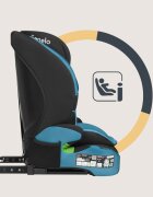 Lionelo Scaun auto pentru copii Levi Fix Albastru i-Size 76-150 cm 123 isofix + Top Tether tetiera reglabila testat la impact conform cu R129