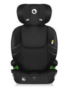 Lionelo Scaun auto pentru copii Levi Fix Negru i-Size 76-150 cm 123 isofix + Top Tether tetiera reglabila testat la impact conform cu R129