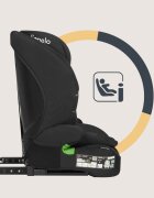 Lionelo Scaun auto pentru copii Levi Fix Negru i-Size 76-150 cm 123 isofix + Top Tether tetiera reglabila testat la impact conform cu R129