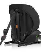 Lionelo Scaun auto pentru copii Levi Fix NegruGri i-Size 76-150 cm 123 isofix + Top Tether tetiera reglabila testat la impact conform cu R129