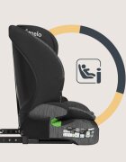 Lionelo Scaun auto pentru copii Levi Fix NegruGri i-Size 76-150 cm 123 isofix + Top Tether tetiera reglabila testat la impact conform cu R129