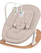 Lionelo Scaun de masa 4 in 1 Celia AlbNatur multifunctional cu functie de balansoar reglabil pe inaltime suport pentru picioare reglabil