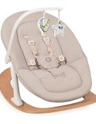 Lionelo Scaun de masa 4 in 1 Celia AlbNatur multifunctional cu functie de balansoar reglabil pe inaltime suport pentru picioare reglabil