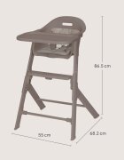 Lionelo Scaun de masa Beny Taupe cu suport pentru picioare tavita ajustabila in 2 pozitii insertie moale centuri in 3 puncte sustine 15 kg 6 luni+