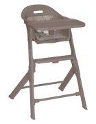 Lionelo Scaun de masa Beny Taupe cu suport pentru picioare tavita ajustabila in 2 pozitii insertie moale centuri in 3 puncte sustine 15 kg 6 luni+