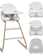 Lionelo Scaun de masa Dalia Gri 2 in 1 transformabil cu 2 suporturi pentru picioare tavita detasabila sustine 60 kg 6 luni+ conform cu EN14988