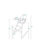 Lionelo Scaun de masa Dalia Gri 2 in 1 transformabil cu 2 suporturi pentru picioare tavita detasabila sustine 60 kg 6 luni+ conform cu EN14988
