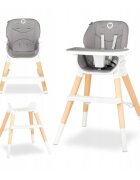 Lionelo Scaun de masa Mona 4 in 1 transformabil reglabil in inaltime in 3 pozitii Stone