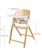 Lionelo Scaun de masa multifunctional Celia din lemn de fag 6 luni- adult reglabil pe inaltime husa impermeabila tavita silicon suport de picioare reglabil greutate maxima 90 Kg AlbNatural