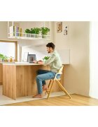 Lionelo Scaun de masa multifunctional Celia din lemn de fag 6 luni- adult reglabil pe inaltime husa impermeabila tavita silicon suport de picioare reglabil greutate maxima 90 Kg AlbNatural