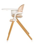 Lionelo Scaun de masa multifunctional Celia din lemn de fag 6 luni- adult reglabil pe inaltime husa impermeabila tavita silicon suport de picioare reglabil greutate maxima 90 Kg AlbNatural