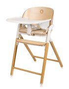 Lionelo Scaun de masa multifunctional Celia din lemn de fag 6 luni- adult reglabil pe inaltime husa impermeabila tavita silicon suport de picioare reglabil greutate maxima 90 Kg AlbNatural