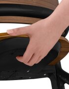 Lionelo Scaun de masa multifunctional Celia din lemn de fag 6 luni- adult reglabil pe inaltime husa impermeabila tavita silicon suport de picioare reglabil greutate maxima 90 Kg Negru