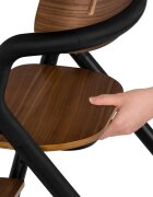 Lionelo Scaun de masa multifunctional Celia din lemn de fag 6 luni- adult reglabil pe inaltime husa impermeabila tavita silicon suport de picioare reglabil greutate maxima 90 Kg Negru