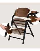 Lionelo Scaun de masa multifunctional Celia din lemn de fag 6 luni- adult reglabil pe inaltime husa impermeabila tavita silicon suport de picioare reglabil greutate maxima 90 Kg Negru