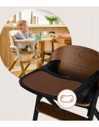 Lionelo Scaun de masa multifunctional Celia din lemn de fag 6 luni- adult reglabil pe inaltime husa impermeabila tavita silicon suport de picioare reglabil greutate maxima 90 Kg Negru