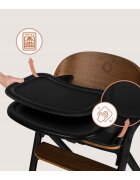 Lionelo Scaun de masa multifunctional Celia din lemn de fag 6 luni- adult reglabil pe inaltime husa impermeabila tavita silicon suport de picioare reglabil greutate maxima 90 Kg Negru