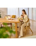 Lionelo Scaun de masa multifunctional Celia din lemn de fag 6 luni- adult reglabil pe inaltime husa impermeabila tavita silicon suport de picioare reglabil greutate maxima 90 Kg Negru