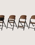 Lionelo Scaun de masa multifunctional Celia din lemn de fag 6 luni- adult reglabil pe inaltime husa impermeabila tavita silicon suport de picioare reglabil greutate maxima 90 Kg Negru