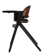 Lionelo Scaun de masa multifunctional Celia din lemn de fag 6 luni- adult reglabil pe inaltime husa impermeabila tavita silicon suport de picioare reglabil greutate maxima 90 Kg Negru