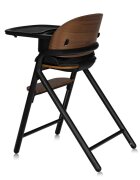 Lionelo Scaun de masa multifunctional Celia din lemn de fag 6 luni- adult reglabil pe inaltime husa impermeabila tavita silicon suport de picioare reglabil greutate maxima 90 Kg Negru