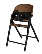 Lionelo Scaun de masa multifunctional Celia din lemn de fag 6 luni- adult reglabil pe inaltime husa impermeabila tavita silicon suport de picioare reglabil greutate maxima 90 Kg Negru
