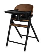Lionelo Scaun de masa multifunctional Celia din lemn de fag 6 luni- adult reglabil pe inaltime husa impermeabila tavita silicon suport de picioare reglabil greutate maxima 90 Kg Negru