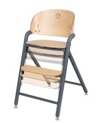 Lionelo Scaun de masa multifunctional Celia din lemn de fag 6 luni- adult reglabil pe inaltime spatar lat sezut ergonomic tavita silicon suport de picioare reglabil greutate maxima 90 Kg Gri