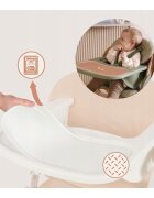 Lionelo Scaun de masa multifunctional Megan din lemn de fag 6 luni- adult reglabil pe inaltime husa impermeabila tavita silicon suport de picioare reglabil greutate maxima 110 Kg AlbNatur