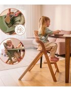 Lionelo Scaun de masa multifunctional Megan din lemn de fag 6 luni- adult reglabil pe inaltime husa impermeabila tavita silicon suport de picioare reglabil greutate maxima 110 Kg AlbNatur
