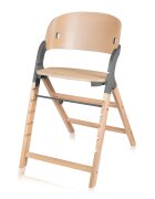 Lionelo Scaun de masa multifunctional Megan din lemn de fag 6 luni- adult reglabil pe inaltime husa impermeabila tavita silicon suport de picioare reglabil greutate maxima 110 Kg Gri